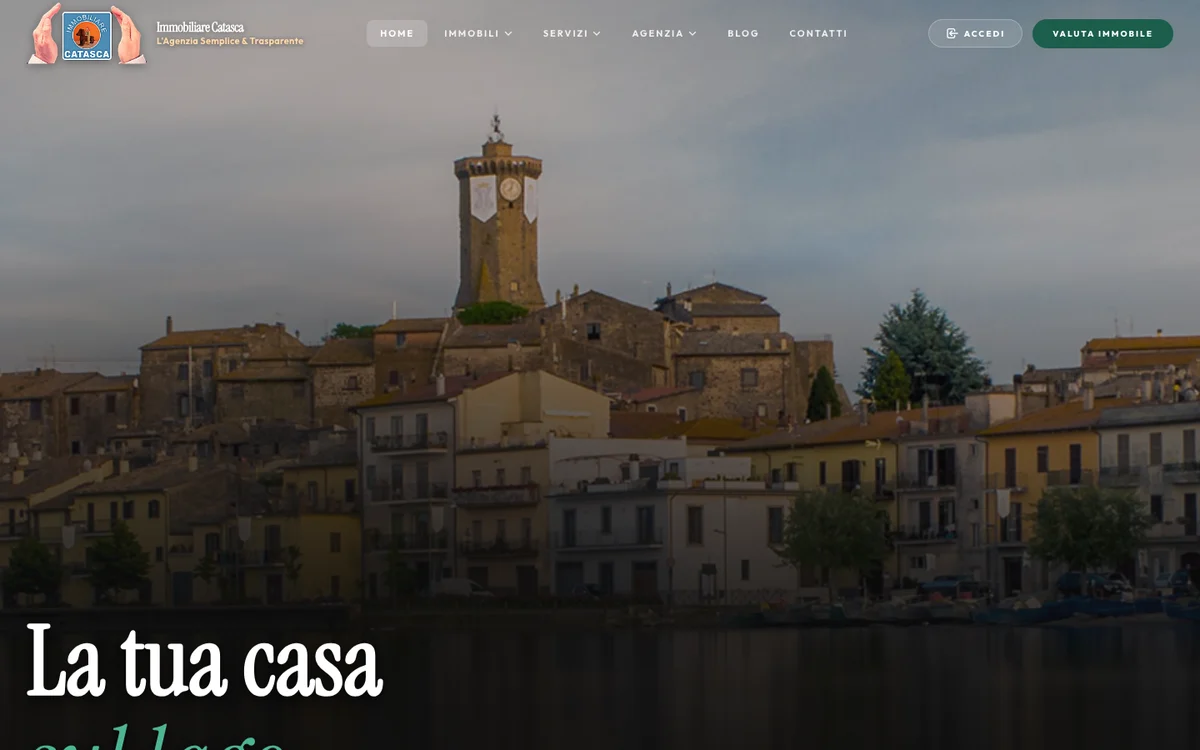 Home di catascaimmobiliare.it: il sito immobiliare su misura sviluppato da DigyMarketing, con accesso all'area riservata e valutazione immobile